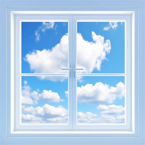 Premium Photo White Window With Blue Sky