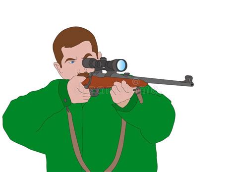 Hunter Aiming A Rifle Gun Stock Vector Illustration Of Shotgun 7197934