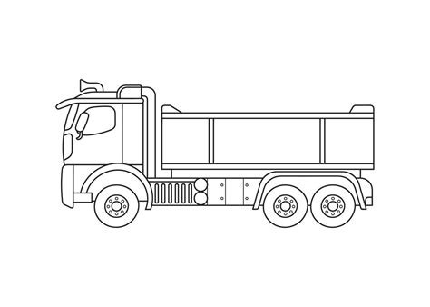 Hand drawn Vector illustration color children construction vehicle dump truck clipart 20044931 ...