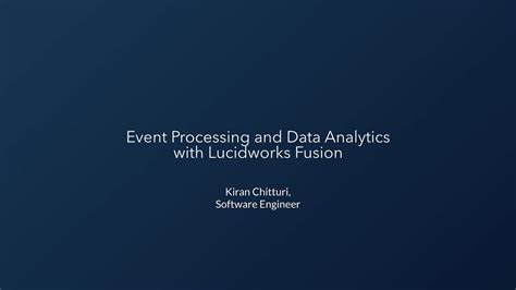 Webinar Event Processing And Data Analytics With Lucidworks Fusion With Solr And Spark Youtube