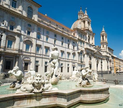 Navona Square Fountain â€œPiazza Navonaâ€ in Rome Italy Stock Image ...