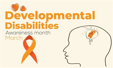 Developmental Disabilities Awareness Month Background Banner Card Poster Template Vector