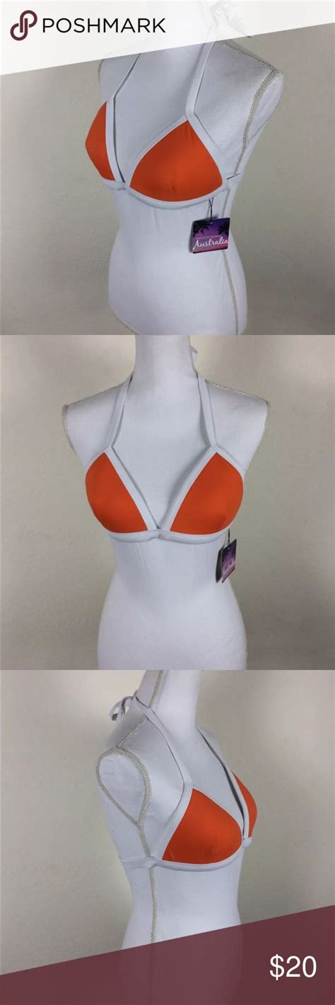 Beach Babe Australia Size 10 Orange Bikini Top New With Tags Beach Babe