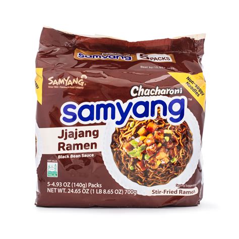 Samyang Chacharoni Jjajang Ramen With Soy Oil And Black Bean Sauce 493 Ounce 140g Pack Of 10