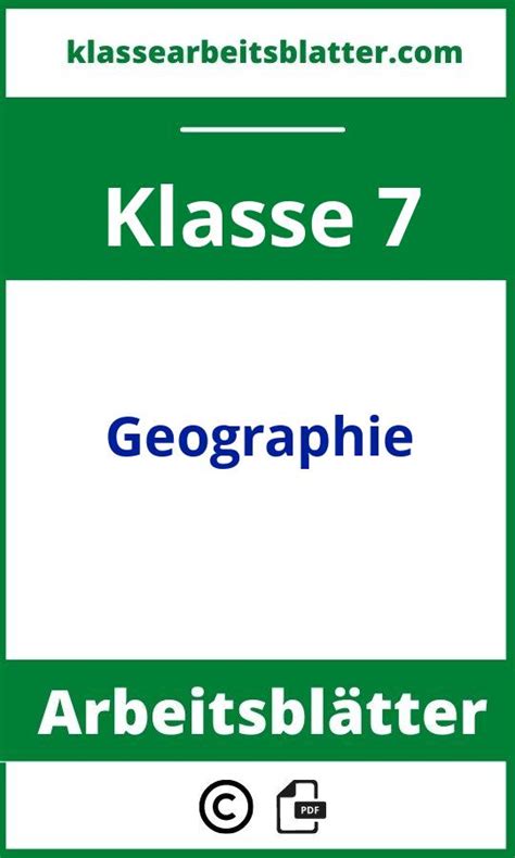 Arbeitsblätter Geographie Klasse 7 2024