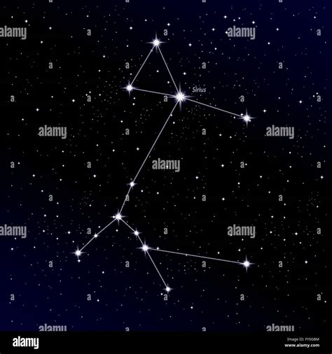 Canis Major constellation with Sirius star Stock Vector Image & Art - Alamy