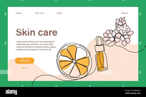 Skin care concept. Landing page template. Morning routine. Bath time ...