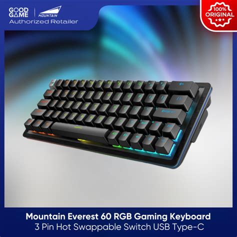 Mountain Everest Rgb Gaming Keyboard Pin Hot Swappable Switch Durable Pbt Double Shot