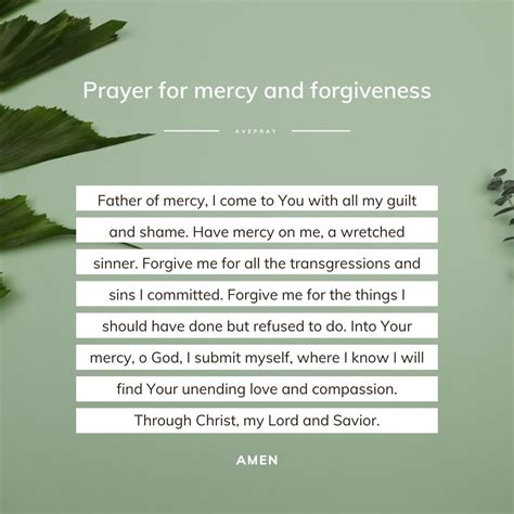 Prayer for mercy and forgiveness – AvePray