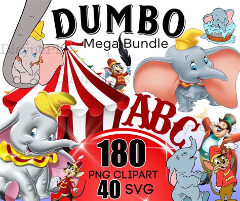 Dumbo Png Clipart Dumbo Svg Dumbo Png Bundle Elephant Png Baby