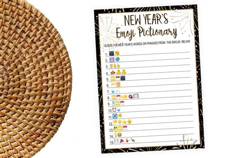 New Year S Emoji Pictionary Game Printable Emoji Pictionary Fun New