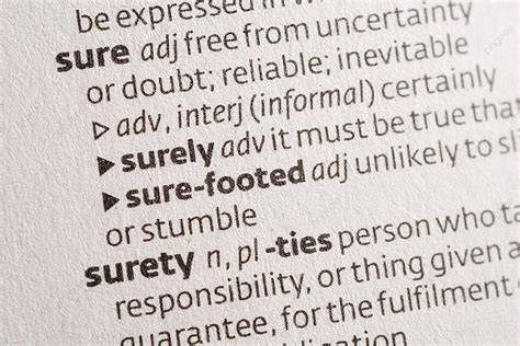 Investigating Educational Terminology Searching For The Definition Of Sure In The Dictionary