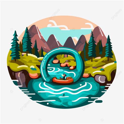 River Tubing Sticker Clipart Vector Picture Of A Water Tube With A