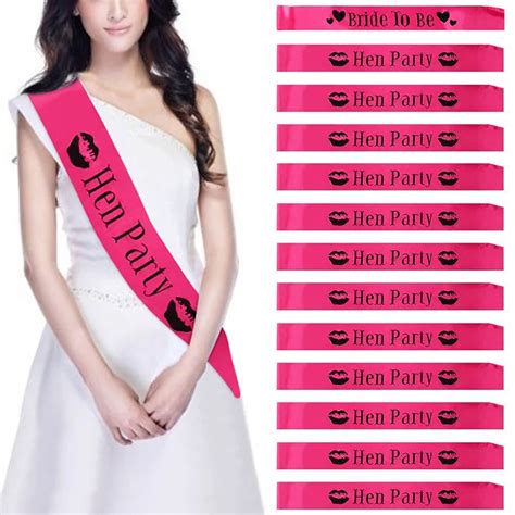 13pcs Hen Party Sashes With Lips Bride To Be Sash Bachelorette Party