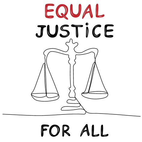 Equal justice for all. Continuous one line drawing balanced scales of ...