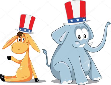 Estados Unidos Partido Demócrata Burro Vector Cartoon Clipart Ilustrac