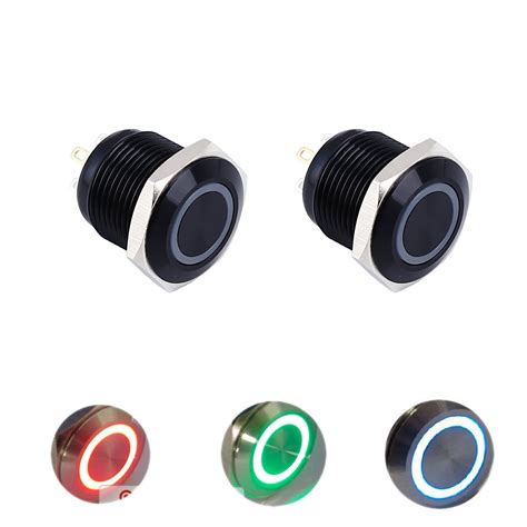 Mm Momentary Tri Color Rgb Push Button Switch V Ring Led