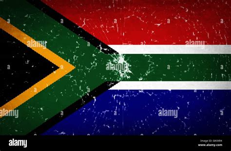 Flags South Africa With Broken Glass Texture Vector Stock Vector Image