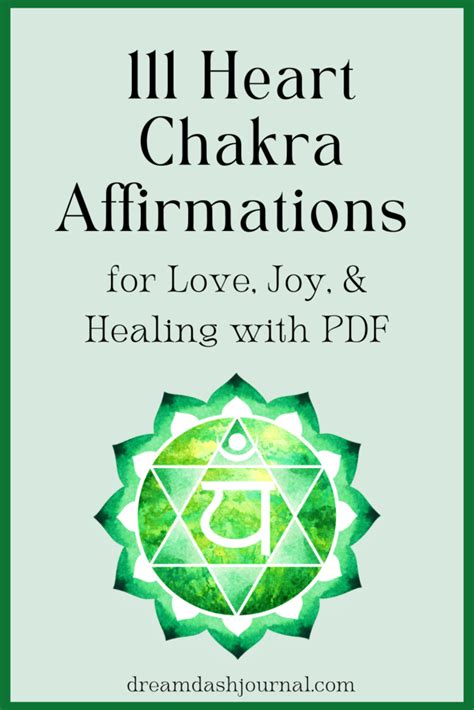 Heart Chakra Affirmations For Love Joy Healing