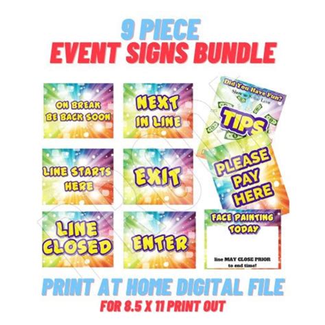 Basic Event Signs Bundle digital File - Etsy