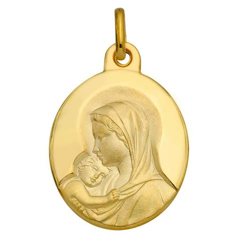 M Daille Vierge L Enfant Protectrice Or Jaune Ct Premiercadeau