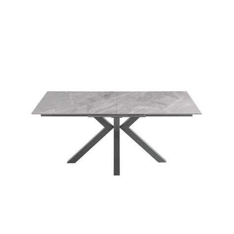 Table Extensible Effet Marbre Gris Avec Rallonge Centrale 180 240x100