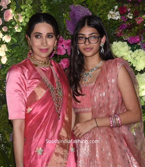 Karisma Kapoor and daughter Samiera twinning in pink at Armaan Jain's ...