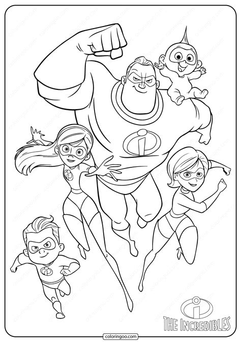 Disney The Incredibles Family Coloring Pages