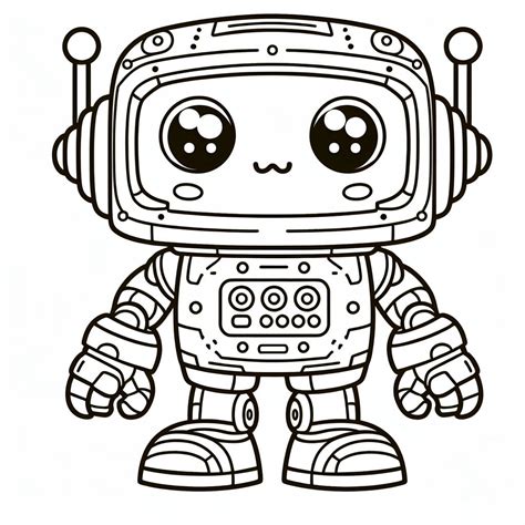 Cute Robot 🤖 Coloring Page