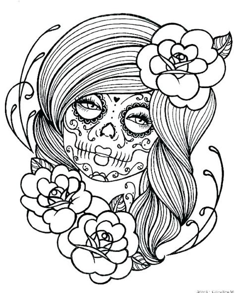 Day Of The Dead Mask Coloring Page at GetColorings.com | Free printable ...