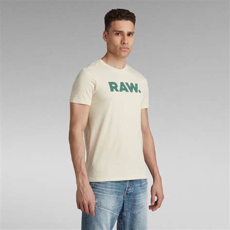 RAW Slim T Shirt Beige G Star RAW