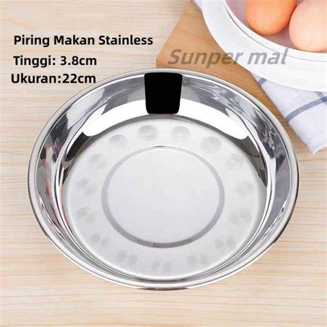 Piring Makan Ukuran1 Set Isi 6pcs Ukuran 22cm Piring Stainless