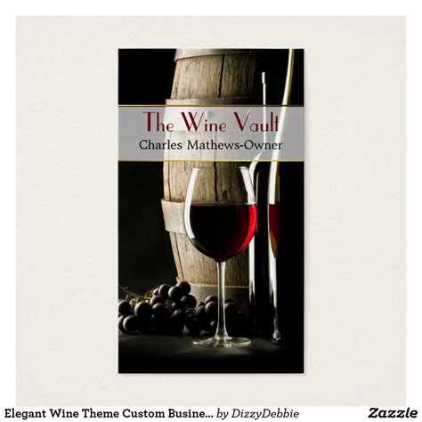 Elegant Wine Theme Custom Business Card Business Card