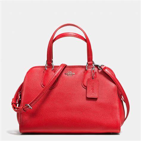 Coach Nolita Satchel In Pebble Leather In Red Lyst