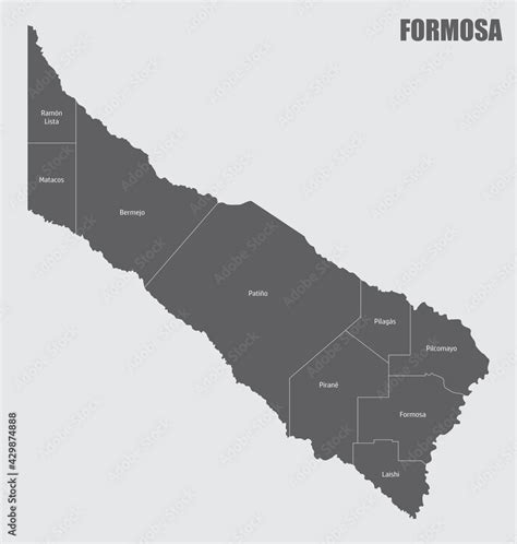 Formosa province administrative map Stock Vector | Adobe Stock