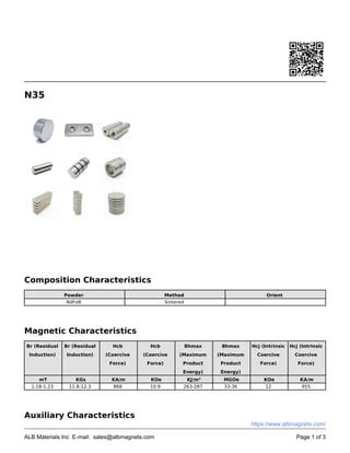 N Magnets Grades Data Pdf