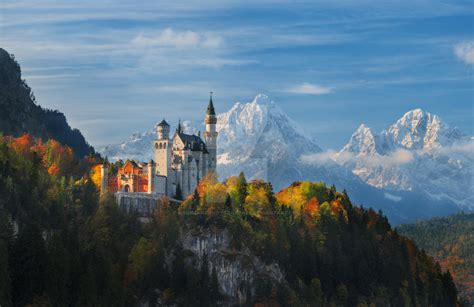 Germany Bavaria Panorama Neuschwanstein Castle By