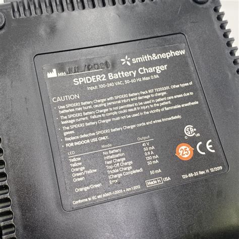 Used Smith Nephew Spider Battery Pack Battery Charger