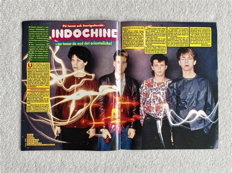 Indochine Clipping Poster Swedish Music Magazine Okej Vintage