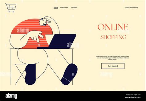 Online Shopping Process Elderly Man Buying Goods In Internet Store