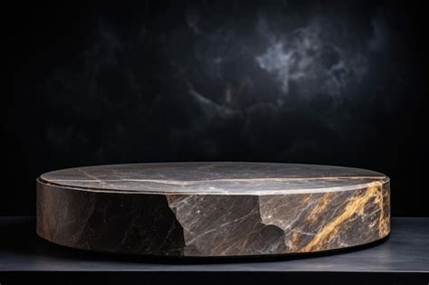 Premium AI Image | a marble table with a black background and a black ...