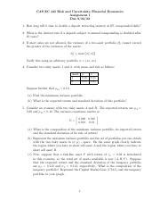 Assignment Pdf Cas Ec Risk And Uncertainty Financial Economics