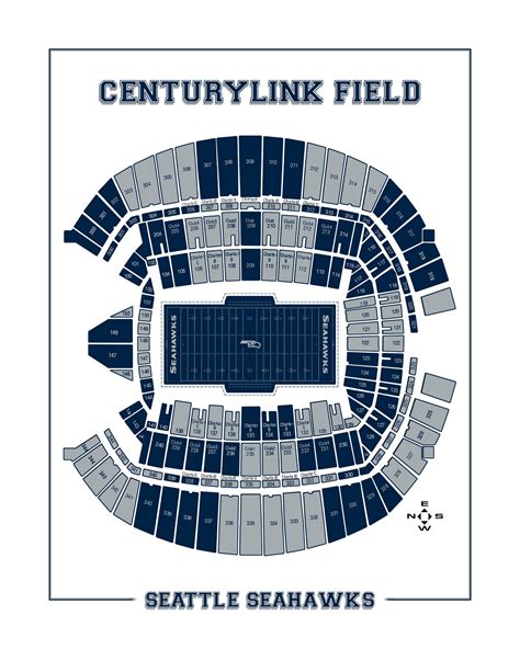 Vintage Style Print Of Centurylink Field Seating Chart On Etsy