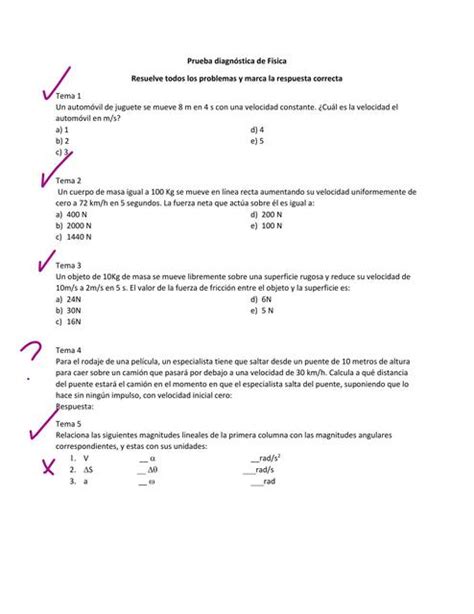 Examen Diagnóstico de Física MaricarmenVyA Vera y Aragon uDocz