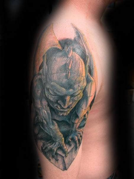 70 Gargoyle Tattoo Designs For Men - Stone Statue Ideas