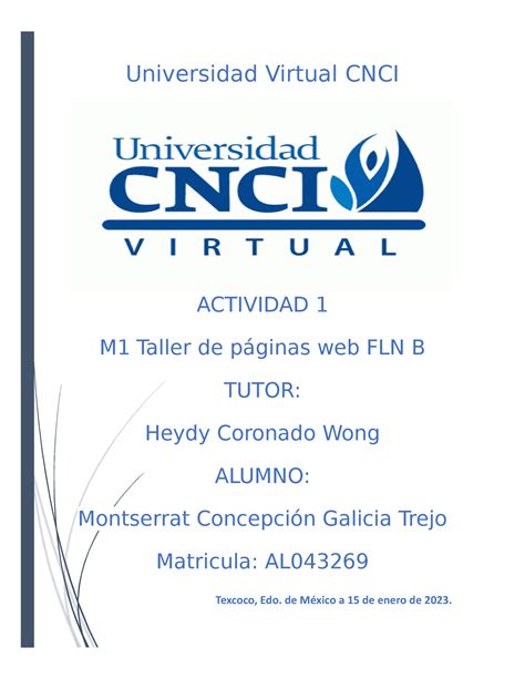 Actividad Taller De P Ginas Web Universidad Virtual Cnci Actividad