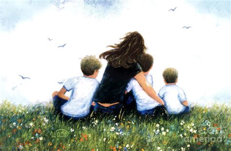 Mother And Three Sons Hugging Painting By Vickie Wade Pixels