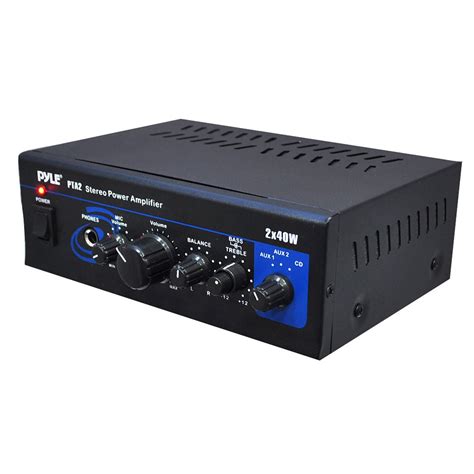 Pyle Mini Stereo Power Amplifier 2 X 40 Watt With AUX CD Mic