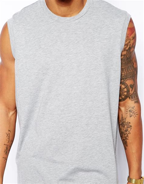 Asos Sleeveless T Shirt With Boxy Oversized Fit In Gray For Men Lyst