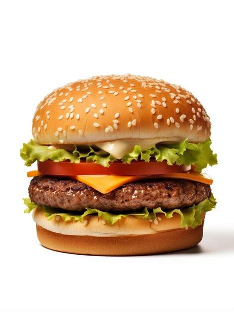 Premium Photo | A hamburger with a cheeseburger on the top